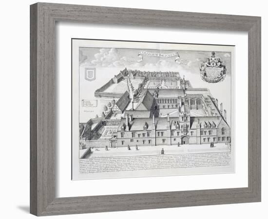 Balliol College, Oxford, from Oxonia Illustrata, Published 1675-David Loggan-Framed Giclee Print