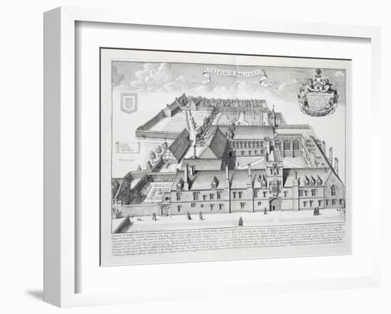 Balliol College, Oxford, from Oxonia Illustrata, Published 1675-David Loggan-Framed Giclee Print