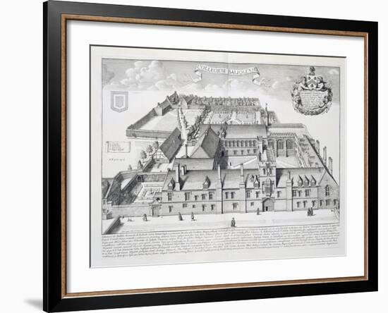 Balliol College, Oxford, from Oxonia Illustrata, Published 1675-David Loggan-Framed Giclee Print