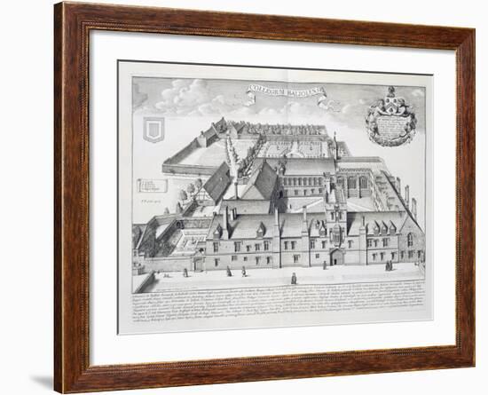 Balliol College, Oxford, from Oxonia Illustrata, Published 1675-David Loggan-Framed Giclee Print