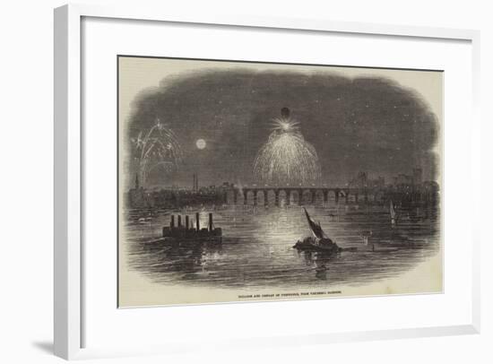 Balloon and Display of Fireworks, from Vauxhall Gardens-null-Framed Giclee Print