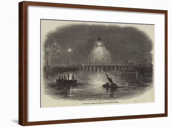 Balloon and Display of Fireworks, from Vauxhall Gardens-null-Framed Giclee Print