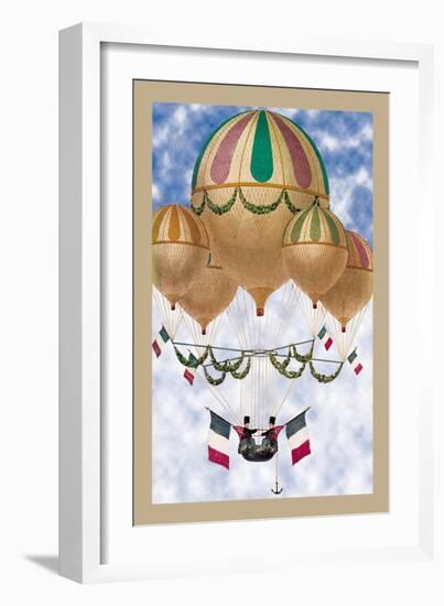 Balloon Flotill Highly Decorated Balloons Sport the Italian Flag and Its Colors-null-Framed Art Print