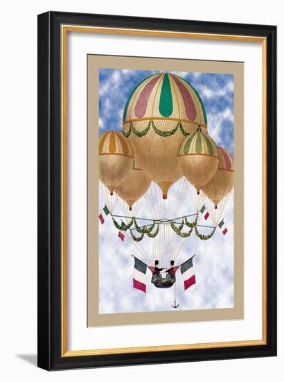 Balloon Flotill Highly Decorated Balloons Sport the Italian Flag and Its Colors-null-Framed Art Print