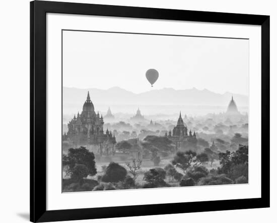 Balloon Over Bagan at Sunrise, Mandalay, Burma (Myanmar)-Nadia Isakova-Framed Photographic Print