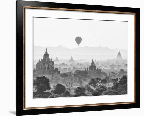 Balloon Over Bagan at Sunrise, Mandalay, Burma (Myanmar)-Nadia Isakova-Framed Photographic Print