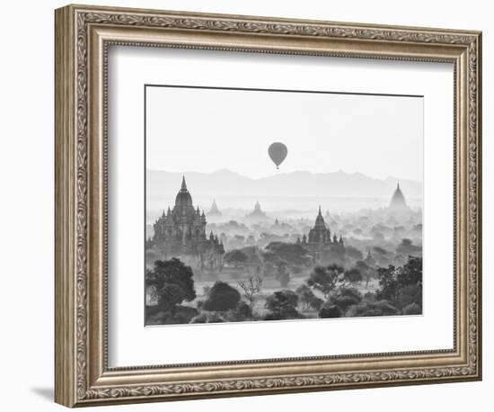 Balloon Over Bagan at Sunrise, Mandalay, Burma (Myanmar)-Nadia Isakova-Framed Photographic Print