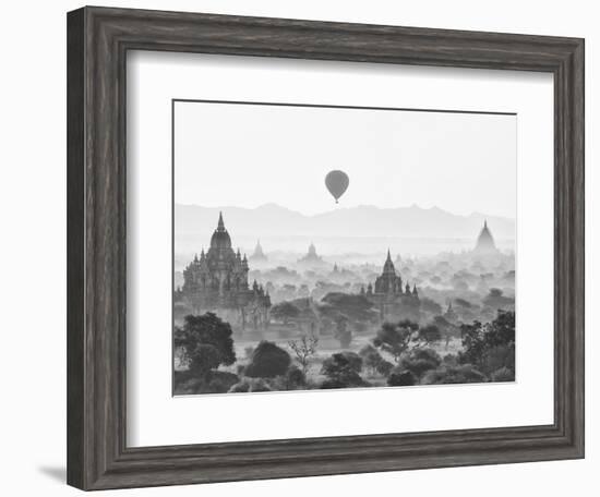 Balloon Over Bagan at Sunrise, Mandalay, Burma (Myanmar)-Nadia Isakova-Framed Photographic Print