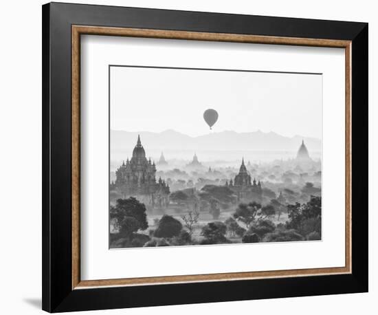 Balloon Over Bagan at Sunrise, Mandalay, Burma (Myanmar)-Nadia Isakova-Framed Photographic Print