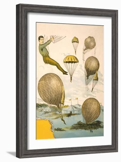 Balloon Rider at Circus-null-Framed Art Print