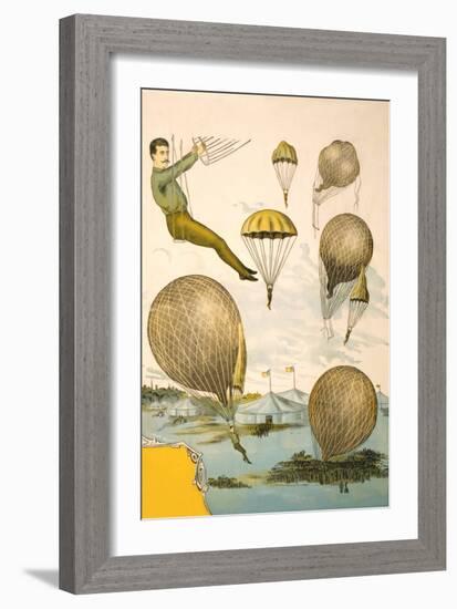 Balloon Rider at Circus-null-Framed Art Print