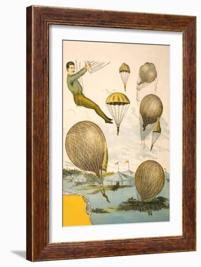 Balloon Rider at Circus-null-Framed Art Print