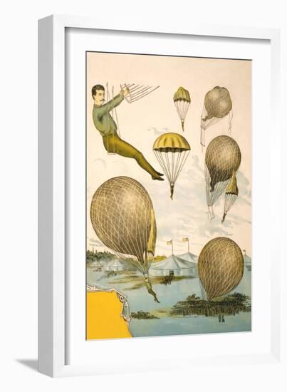 Balloon Rider at Circus-null-Framed Art Print