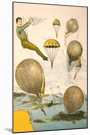 Balloon Rider at Circus-null-Mounted Art Print