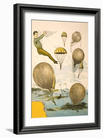 Balloon Rider at Circus-null-Framed Art Print