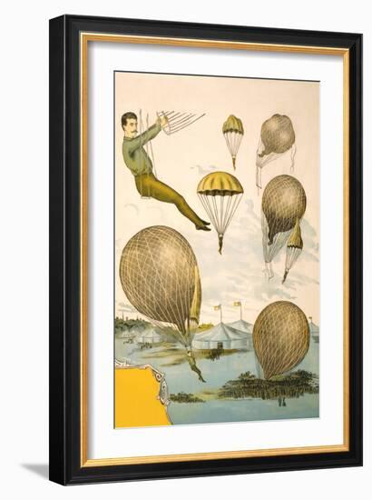 Balloon Rider at Circus-null-Framed Art Print