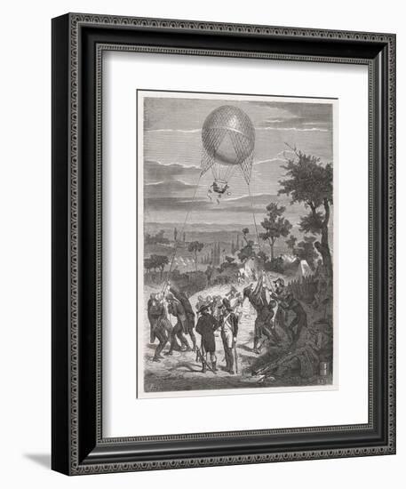 Balloon Used by the French for Reconnaisance During the Revolutionary War Notably-null-Framed Art Print