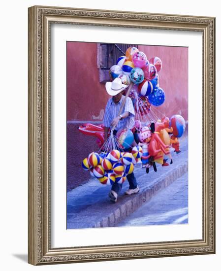 Balloon Vendor Walking the Streets, San Miguel De Allende, Mexico-Nancy Rotenberg-Framed Photographic Print