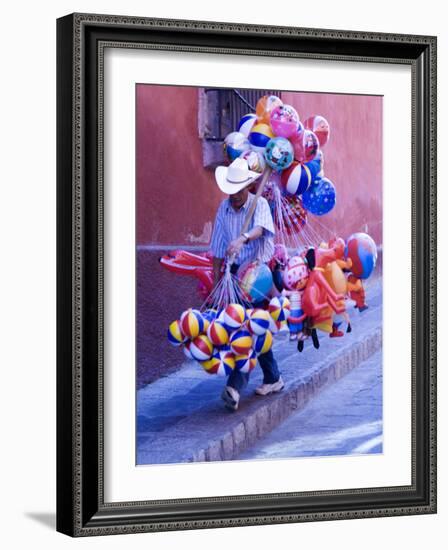 Balloon Vendor Walking the Streets, San Miguel De Allende, Mexico-Nancy Rotenberg-Framed Photographic Print