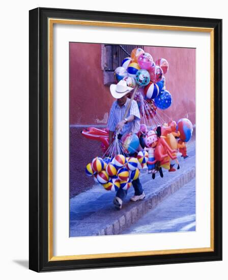 Balloon Vendor Walking the Streets, San Miguel De Allende, Mexico-Nancy Rotenberg-Framed Photographic Print