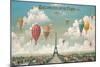 Ballooning Over Paris-Isiah and Benjamin Lane-Mounted Art Print