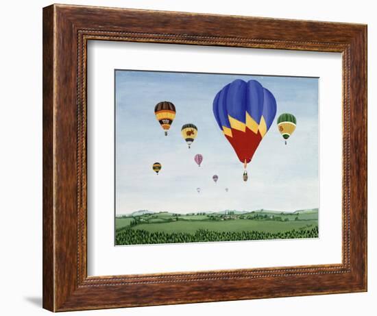 Ballooning over the Cotswolds-Maggie Rowe-Framed Giclee Print