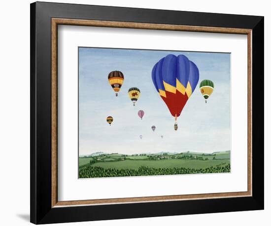 Ballooning over the Cotswolds-Maggie Rowe-Framed Giclee Print