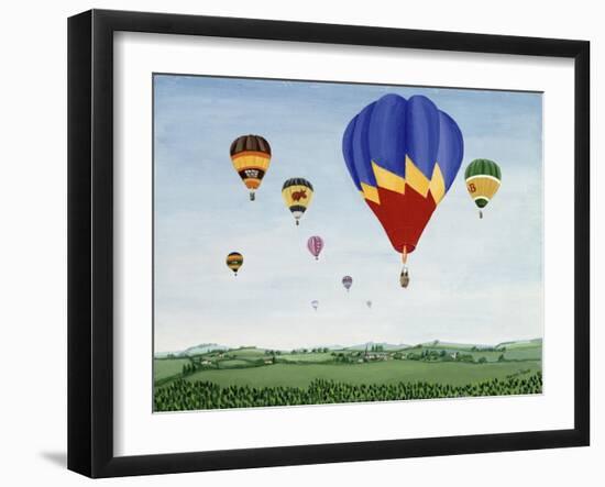 Ballooning over the Cotswolds-Maggie Rowe-Framed Giclee Print