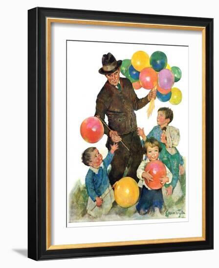 "Balloonman,"May 9, 1931-Ellen Pyle-Framed Giclee Print