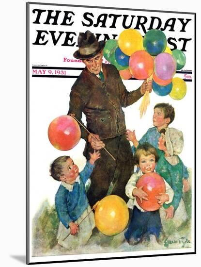 "Balloonman," Saturday Evening Post Cover, May 9, 1931-Ellen Pyle-Mounted Giclee Print