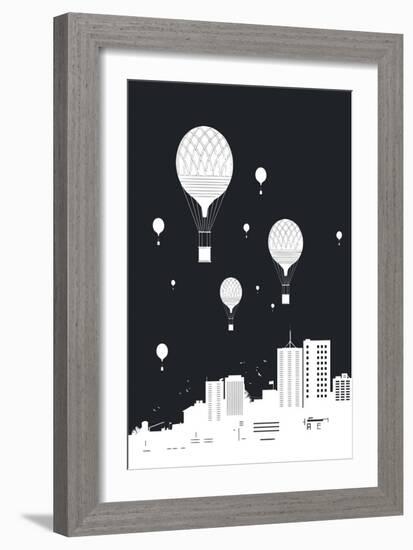 Balloons and the City-Balazs Solti-Framed Giclee Print