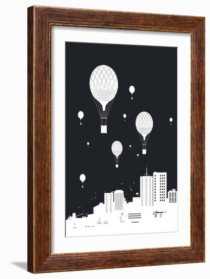 Balloons and the City-Balazs Solti-Framed Giclee Print