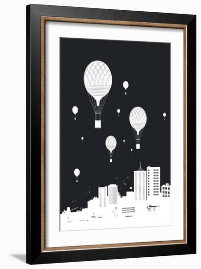 Balloons and the City-Balazs Solti-Framed Giclee Print