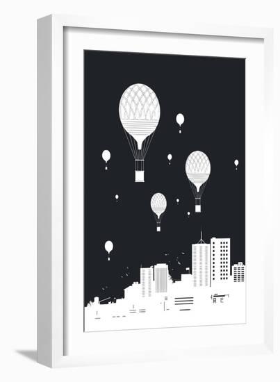 Balloons and the City-Balazs Solti-Framed Giclee Print