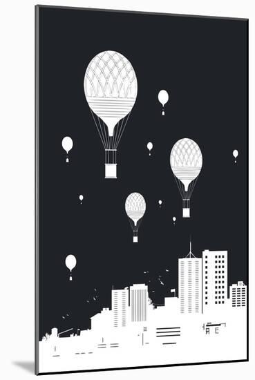 Balloons and the City-Balazs Solti-Mounted Giclee Print