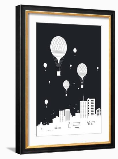 Balloons and the City-Balazs Solti-Framed Giclee Print