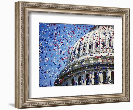 Balloons Floating over U.S. Capitol Dome-Joseph Sohm-Framed Photographic Print