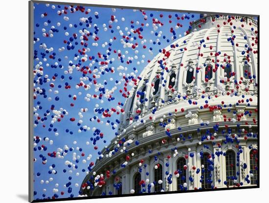 Balloons Floating over U.S. Capitol Dome-Joseph Sohm-Mounted Photographic Print