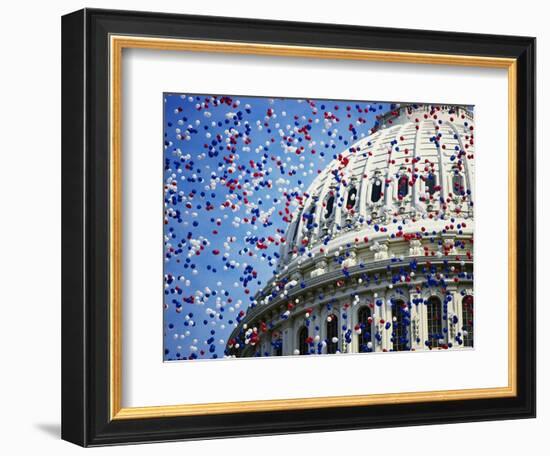 Balloons Floating over U.S. Capitol Dome-Joseph Sohm-Framed Photographic Print