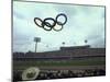 Balloons in the Shape of the Olympic Rings Being Released at the Summer Olympics Opening Ceremonies-John Dominis-Mounted Photographic Print