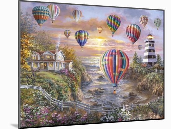 Balloons over Cottage Cove-Nicky Boehme-Mounted Giclee Print