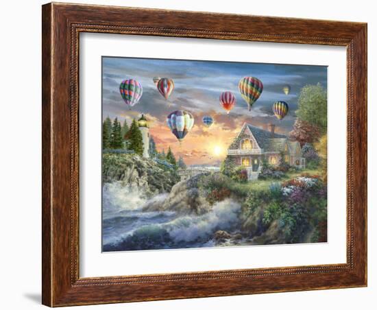 Balloons over Sunset Cove-Nicky Boehme-Framed Giclee Print