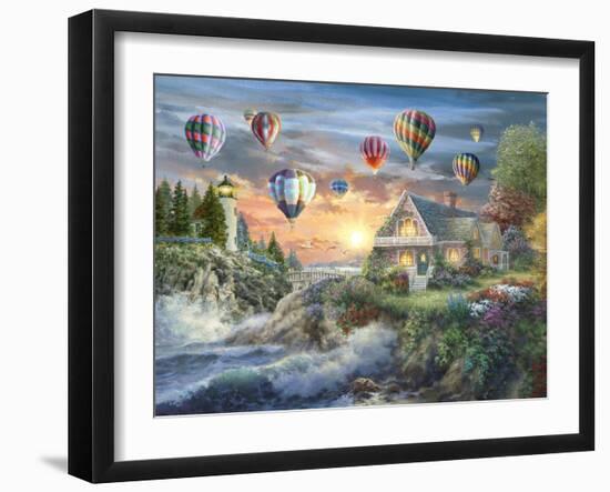 Balloons over Sunset Cove-Nicky Boehme-Framed Giclee Print