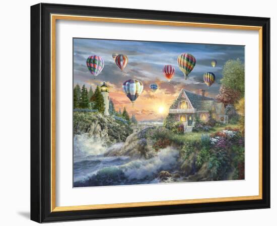 Balloons over Sunset Cove-Nicky Boehme-Framed Giclee Print