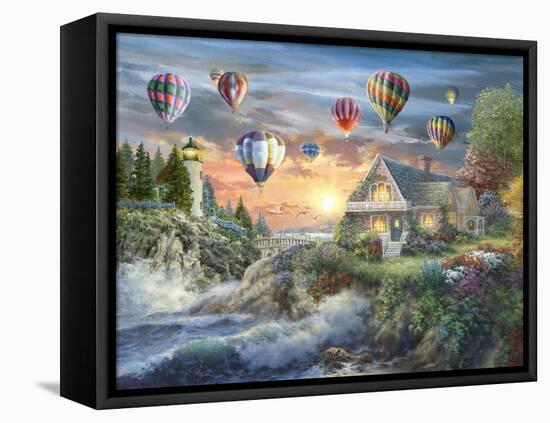 Balloons over Sunset Cove-Nicky Boehme-Framed Premier Image Canvas