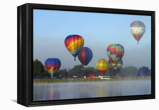 Balloons over Waikato Festival, Lake Rotoroa, North Island, New Zealand-David Wall-Framed Premier Image Canvas