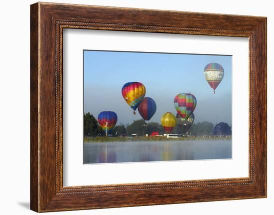 Balloons over Waikato Festival, Lake Rotoroa, North Island, New Zealand-David Wall-Framed Photographic Print