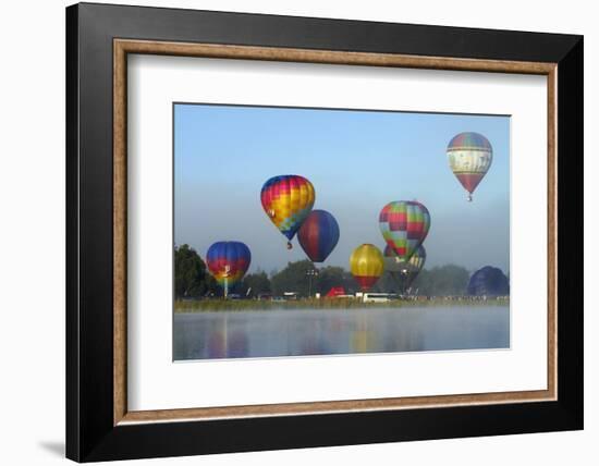 Balloons over Waikato Festival, Lake Rotoroa, North Island, New Zealand-David Wall-Framed Photographic Print