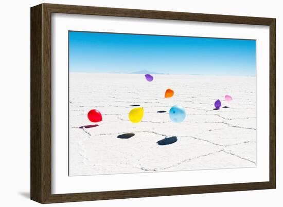 Balloons Three, Salar de Uyuni, Bolivia-Richard Silver-Framed Photographic Print