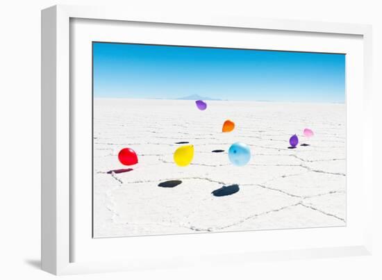 Balloons Three, Salar de Uyuni, Bolivia-Richard Silver-Framed Photographic Print